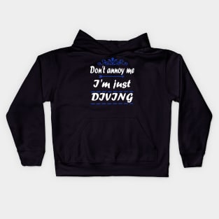 Diving Diving Mask Dolphin Girls Saying Kids Hoodie